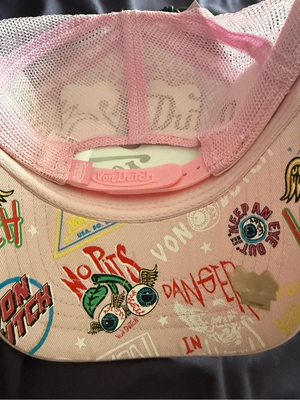 Von Dutch Pink Graphic Patch Trucker Hat